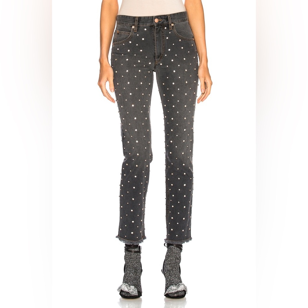 Isabel Marant Ulano Jeans Grey Swarovski Crystals